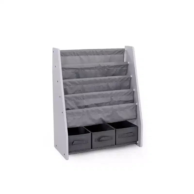 Étagère à livres 4 niveaux pour enfants avec bacs de rangement en tissu