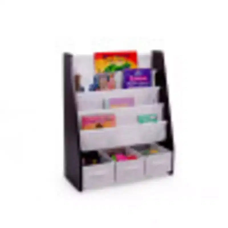 Étagère à livres 4 niveaux pour enfants avec bacs de rangement en tissu