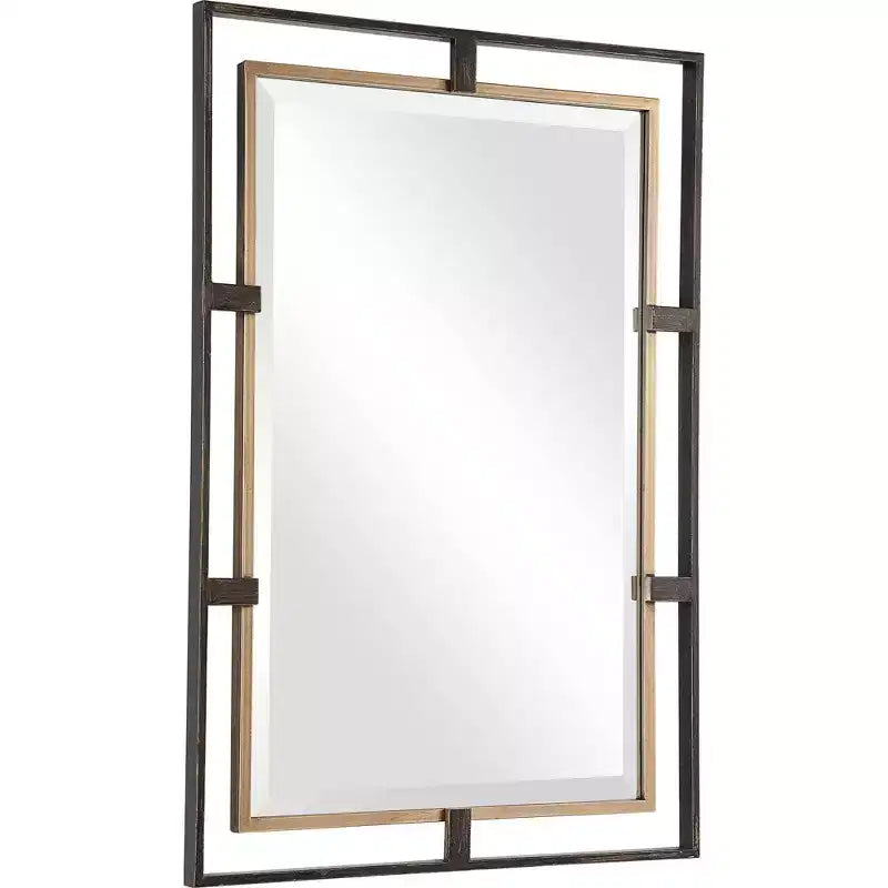 Miroir mural rectangulaire bronze vieilli 22 x 32