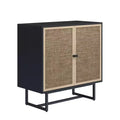 Kova Wood and Rattan Storage Cabinet - Nathan James