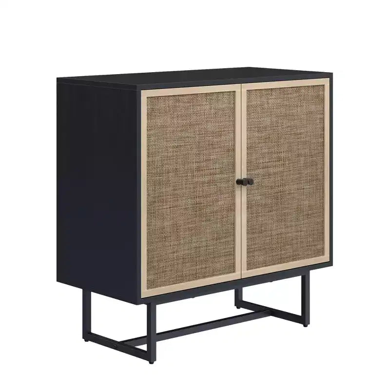 Kova Wood and Rattan Storage Cabinet - Nathan James