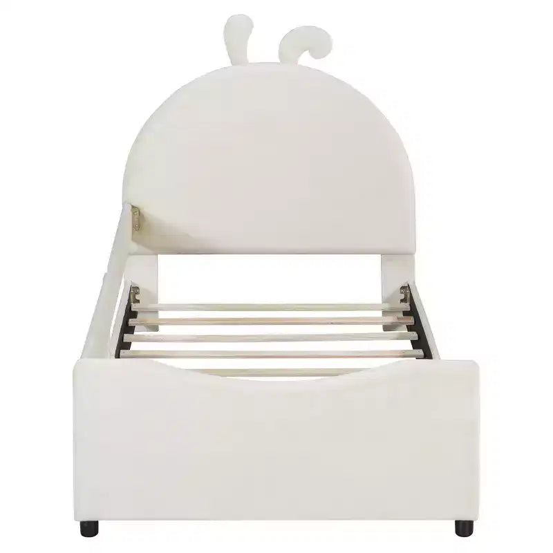 Lit de repos rembourré simple avec tête de lit en forme d'oreilles de lapin