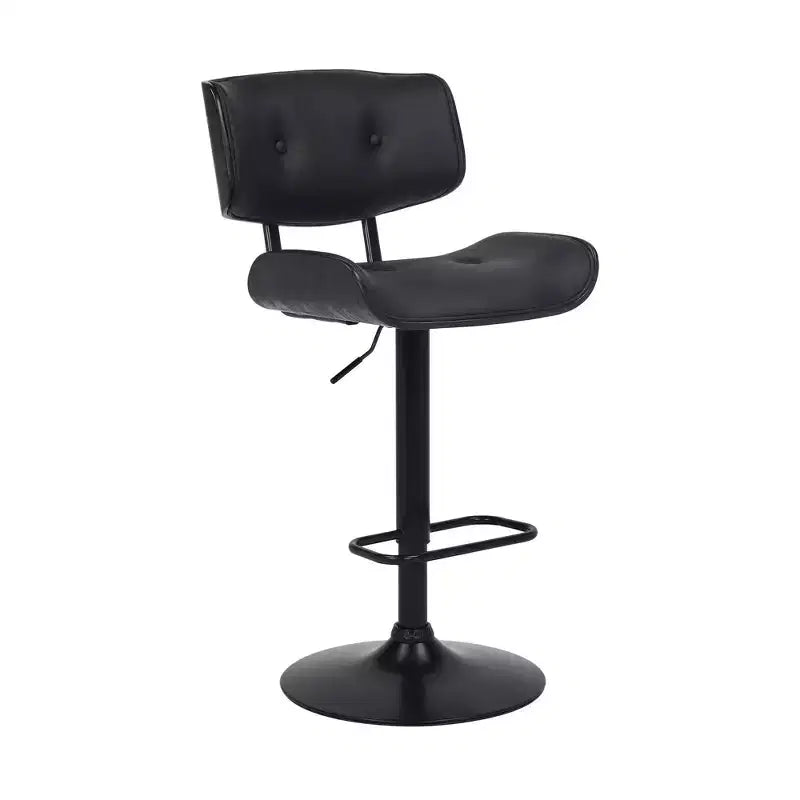 Brooklyn Adjustable Faux Leather Metal Barstool - Armen Living