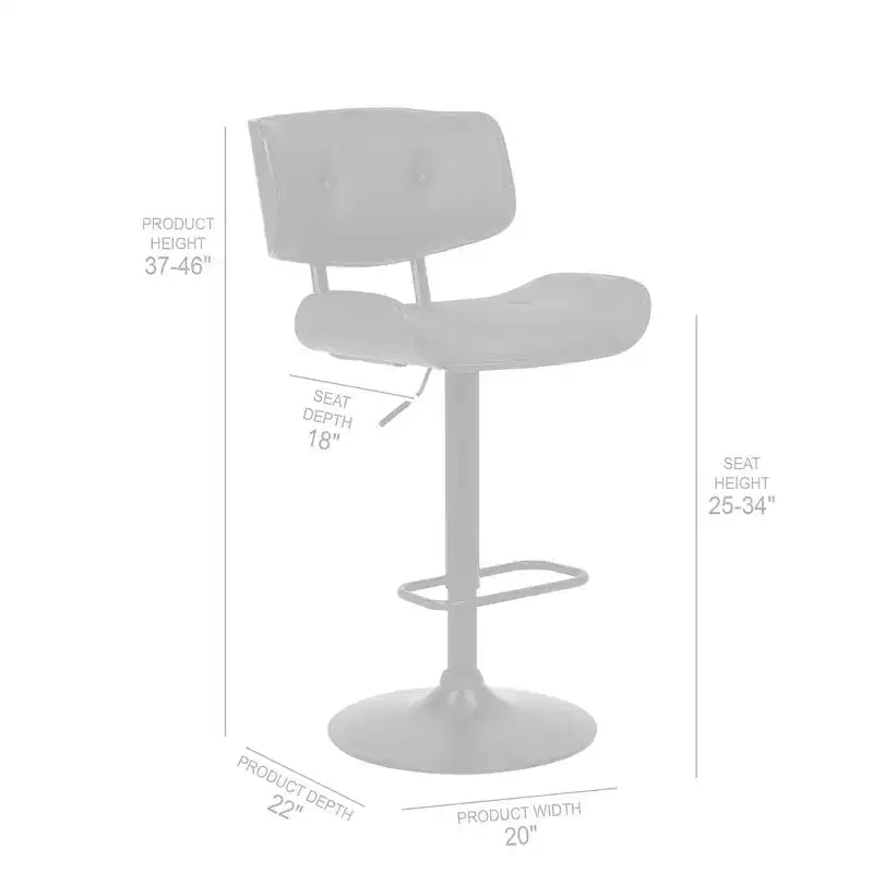 Tabouret de bar réglable en similicuir et métal