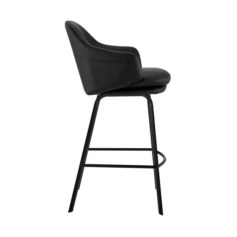 Tabouret de bar réglable en similicuir et métal