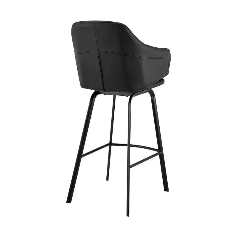 Tabouret de bar réglable en similicuir et métal