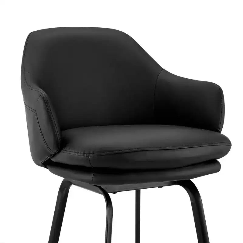 Tabouret de bar réglable en similicuir et métal