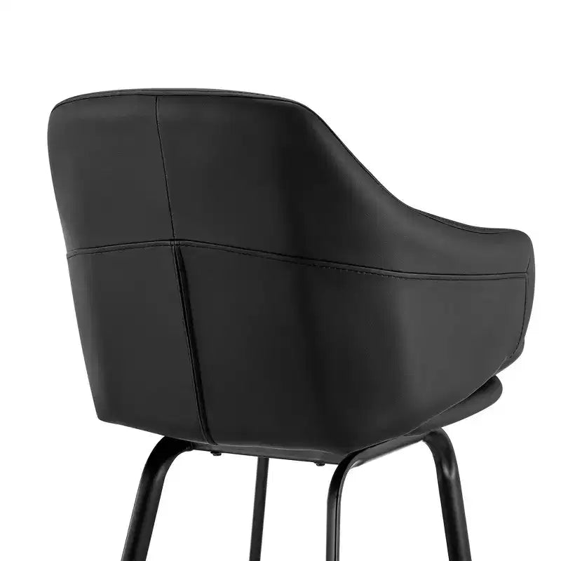 Tabouret de bar réglable en similicuir et métal