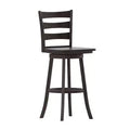 Flash Furniture Liesel Commercial Grade Wooden Classic Ladderback Swivel Bar Height Barstool with Solid Wood Seat