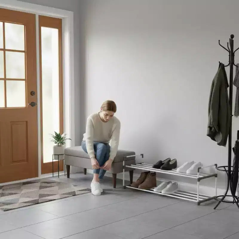 Étagère à chaussures 2 niveaux pour 10 paires Blanche