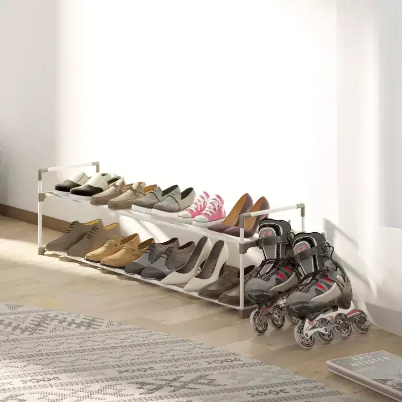Étagère à chaussures 2 niveaux pour 10 paires Blanche