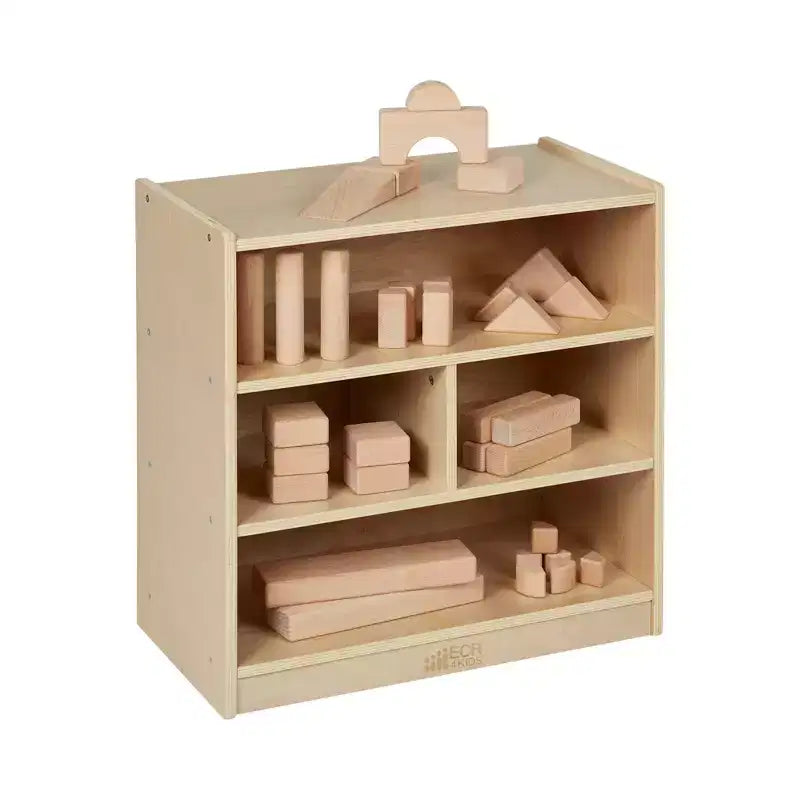 Meuble de rangement à roulettes pour blocs de construction, petit mobilier de classe