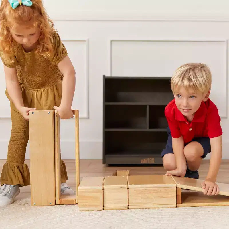 Meuble de rangement à roulettes pour blocs de construction, petit mobilier de classe