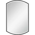 Uttermost Vanity Decorative Wall Mirror Modern Beveled Curved Satin Black Iron Frame 24 Wide for Bathroom Bedroom Living Room