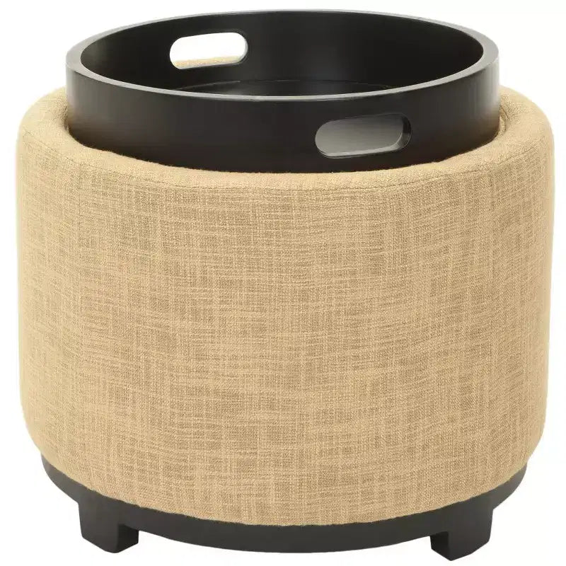 Pouf plateau rond