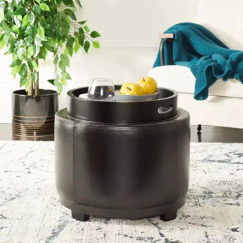 Pouf plateau rond