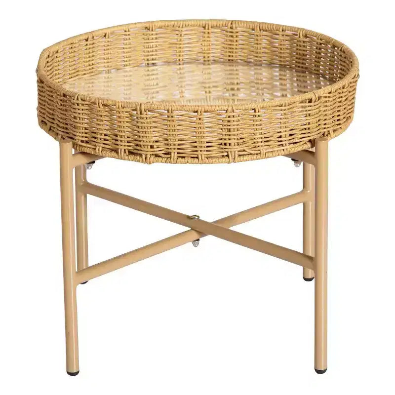 Table avec miroir en osier lavable