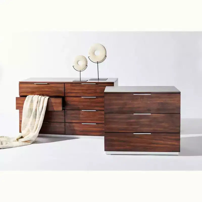 Commode moderne à 8 tiroirs - Noyer foncé
