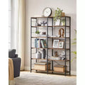 Étagère à livres haute à 6 niveaux, grande étagère en métal de 30 x 120 x 172,5 cm, marron rustique et noir