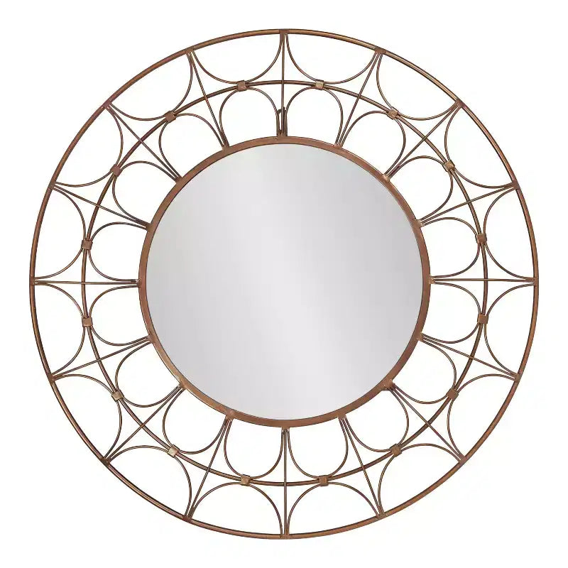 Miroir décoratif rond en métal 28 de diamètre bronze