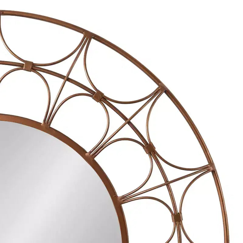 Miroir décoratif rond en métal 28 de diamètre bronze