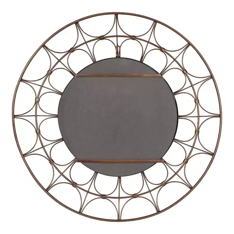 Miroir décoratif rond en métal 28 de diamètre bronze