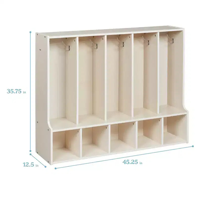 Casier à manteaux à 5 sections pour tout-petits avec banc Meubles de classe