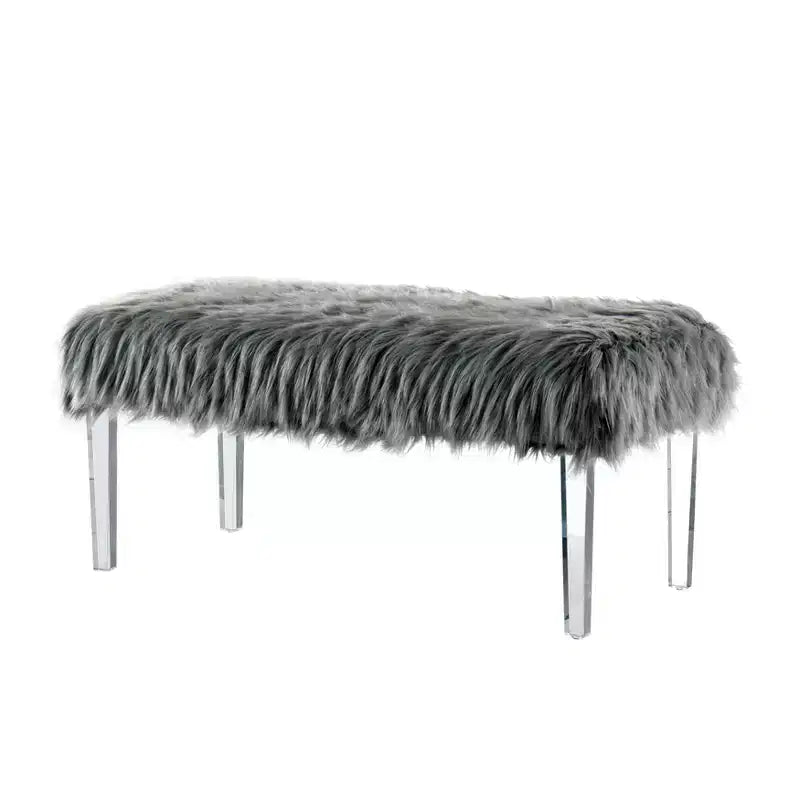 Banc glamour en fausse fourrure