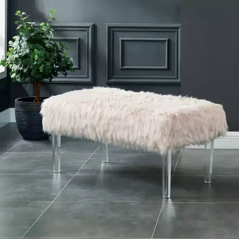 Banc glamour en fausse fourrure