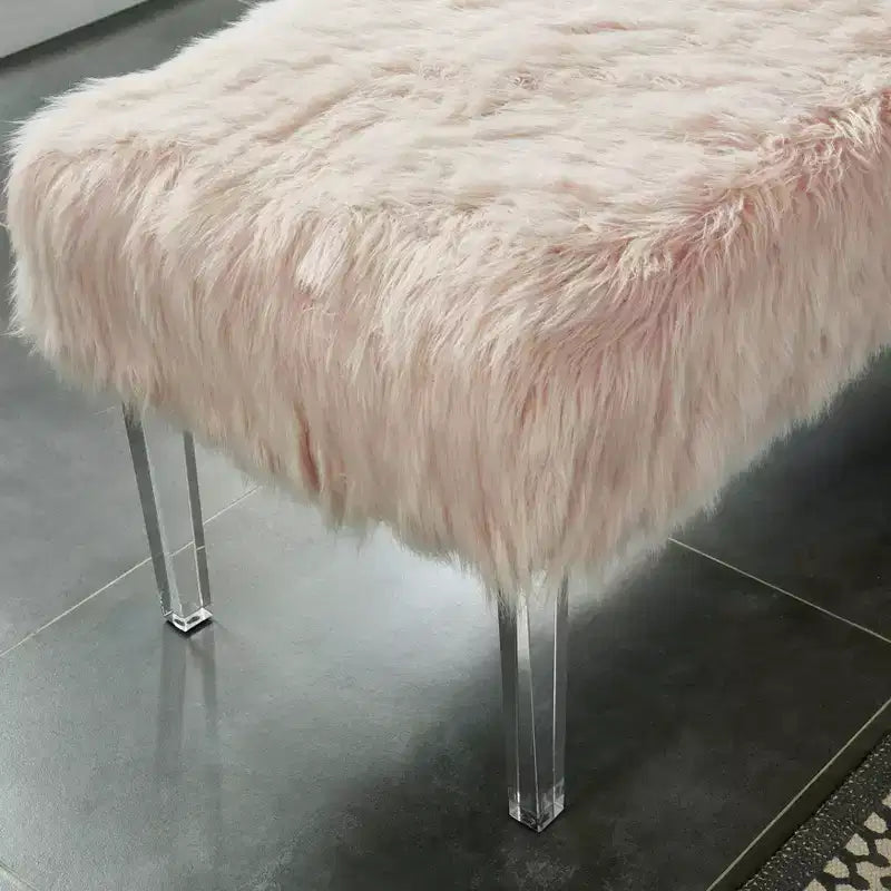 Banc glamour en fausse fourrure