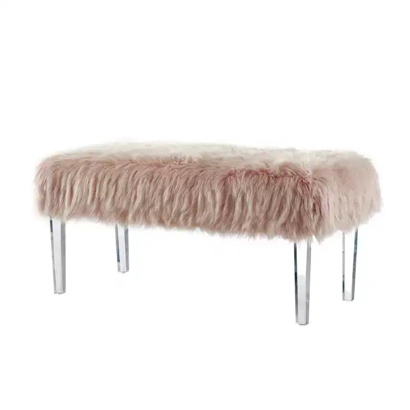Banc glamour en fausse fourrure