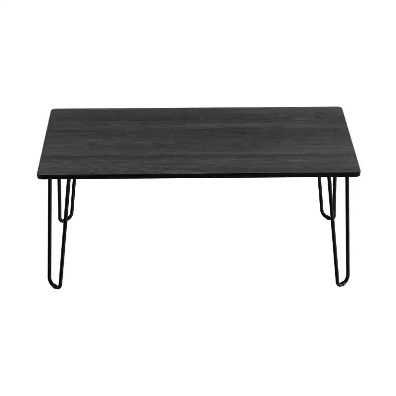 Table basse moderne Lavish Home avec pieds épingles en épingle à cheveux Style industriel moderne Effet grain de bois et accents en acier Meuble de salon