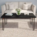 Lavish Home Modern Coffee Table with Hairpin Legs Modern Industrial Style Woodgrain-Look and Steel Accent Living Room Furniture