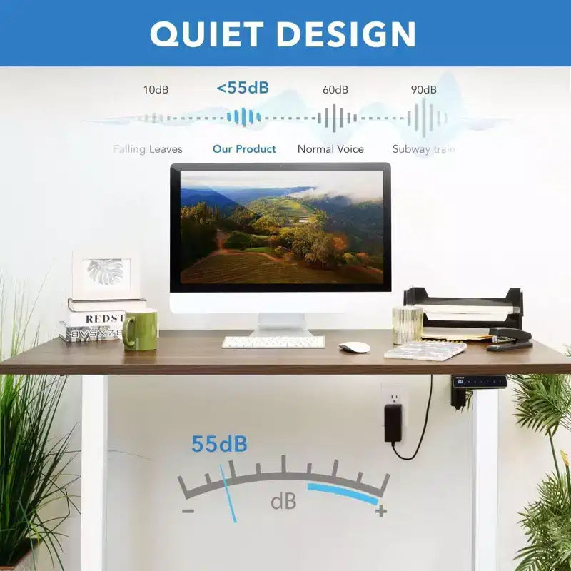 Piétement de bureau assis-debout électrique à moteur unique blanc
