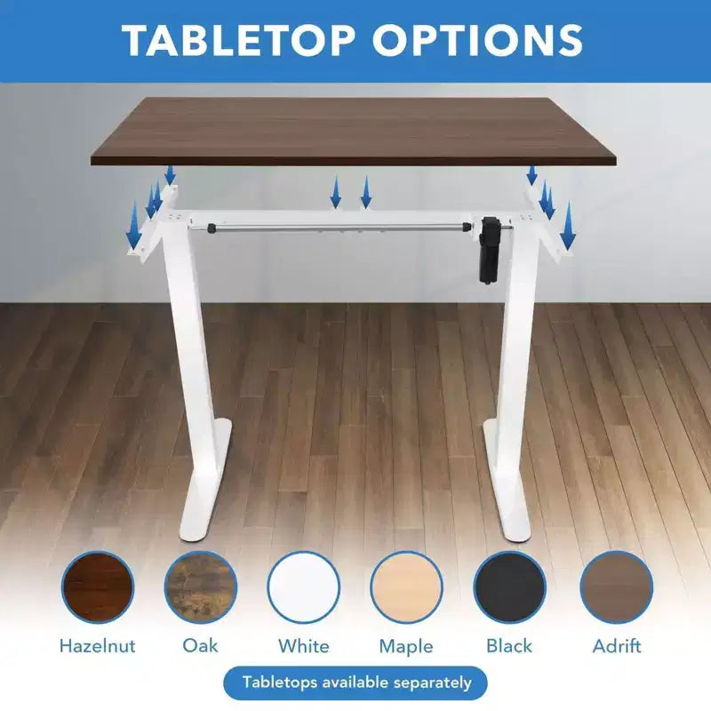 Piétement de bureau assis-debout électrique à moteur unique blanc