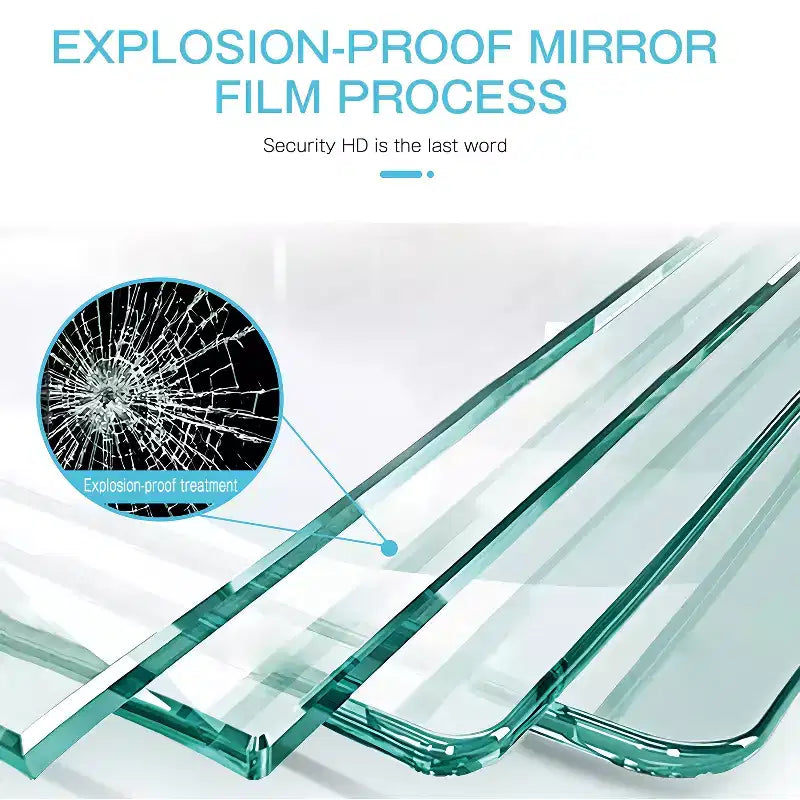 Miroir mural décoratif suspendu, rectangulaire moderne, en aluminium noir à bord fin