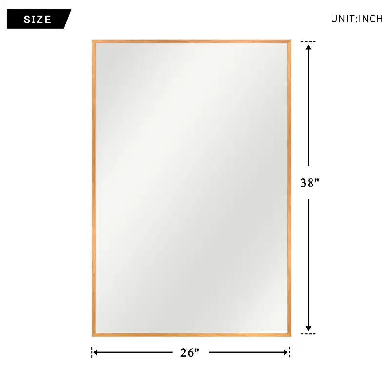 Miroir mural décoratif suspendu, rectangulaire moderne, en aluminium noir à bord fin