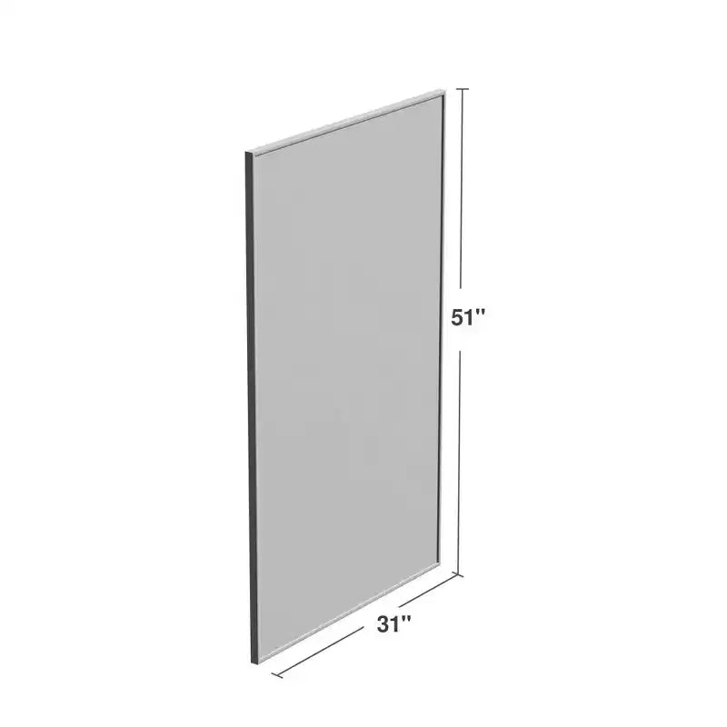 Miroir mural décoratif suspendu, rectangulaire moderne, en aluminium noir à bord fin