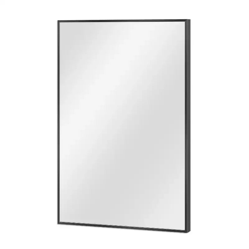 Dovelina Modern Rectangular Aluminium Fine Edge Black Hanging Mirror Decorative Wall Mirror