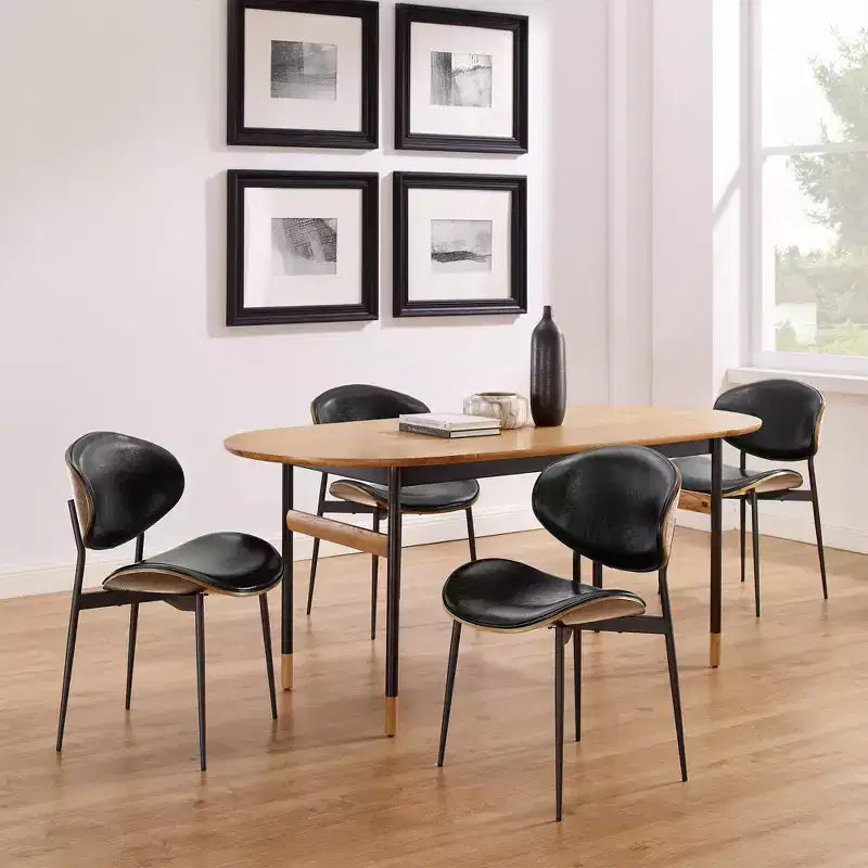 Chaise de salle à manger en peuplier rembourrée Chaise d'appoint moderne en similicuir pour chambre à coucher, cuisine, coin repas