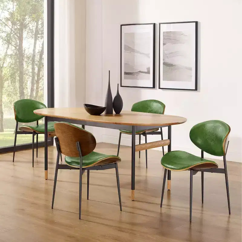 Chaise de salle à manger en peuplier rembourrée Chaise d'appoint moderne en similicuir pour chambre à coucher, cuisine, coin repas