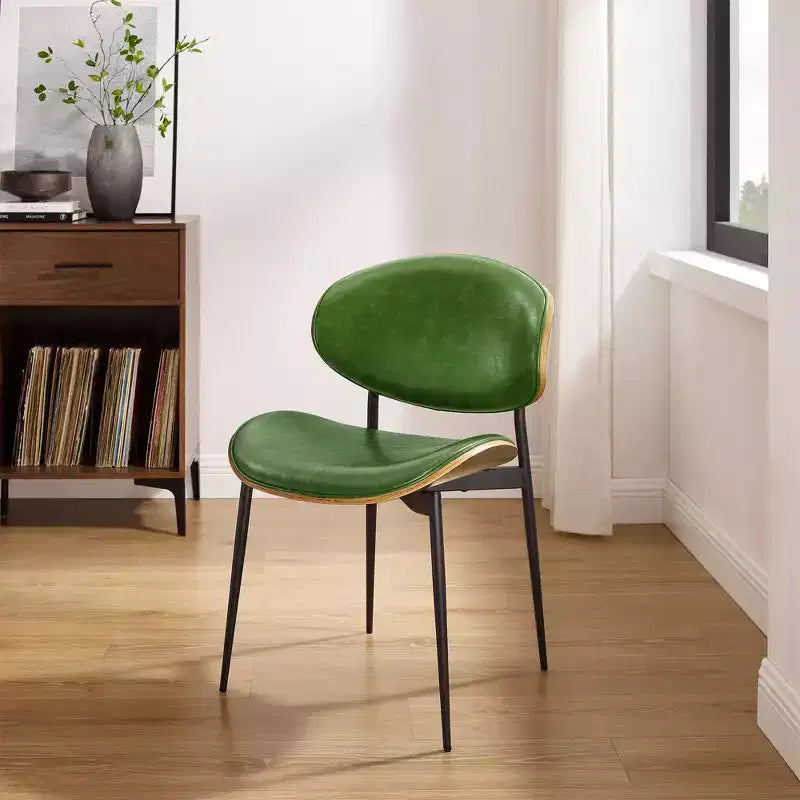 Chaise de salle à manger en peuplier rembourrée Chaise d'appoint moderne en similicuir pour chambre à coucher, cuisine, coin repas