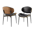 Chaise de salle à manger en peuplier rembourrée Chaise d'appoint moderne en similicuir pour chambre à coucher, cuisine, coin repas
