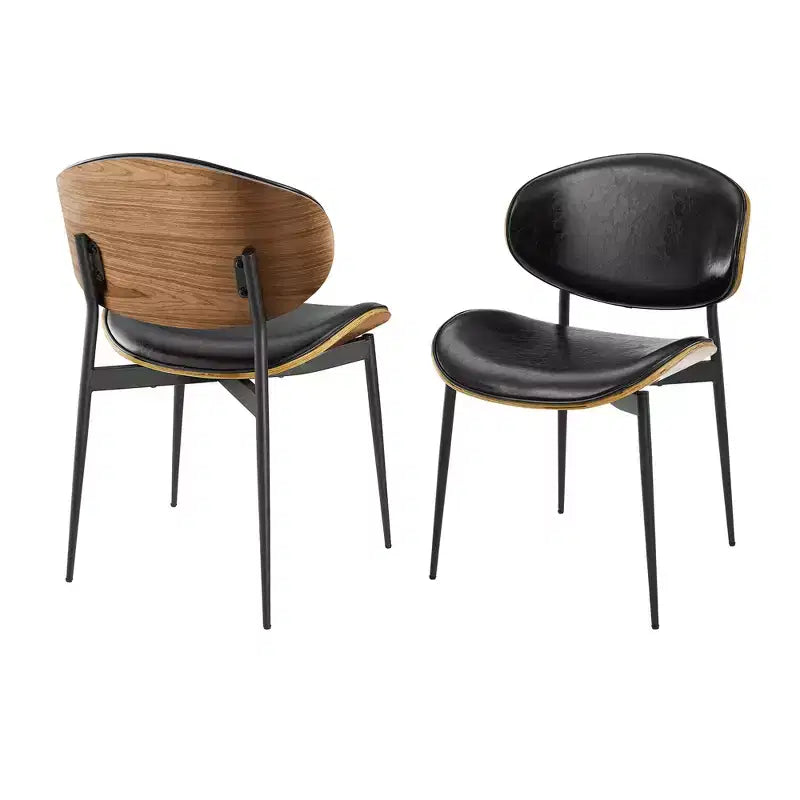 Chaise de salle à manger en peuplier rembourrée Chaise d'appoint moderne en similicuir pour chambre à coucher, cuisine, coin repas
