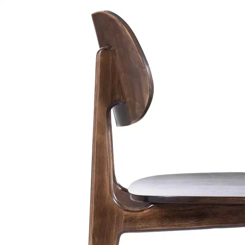 Chaises de salle à manger en bois massif de qualité commerciale avec dossiers ovales incurvés