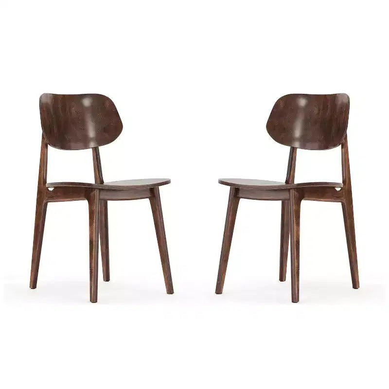 Chaises de salle à manger en bois massif de qualité commerciale avec dossiers ovales incurvés