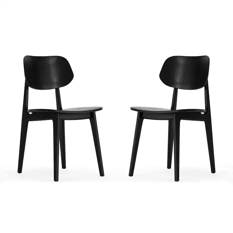 Flash Furniture Verona Set of 2 Commercial Grade Solid Wood Dining Chairs with Curved Oval Backrests