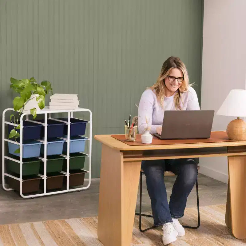 Étagère de rangement 4 niveaux ECR4Kids avec 12 bacs 4x3 polyvalente