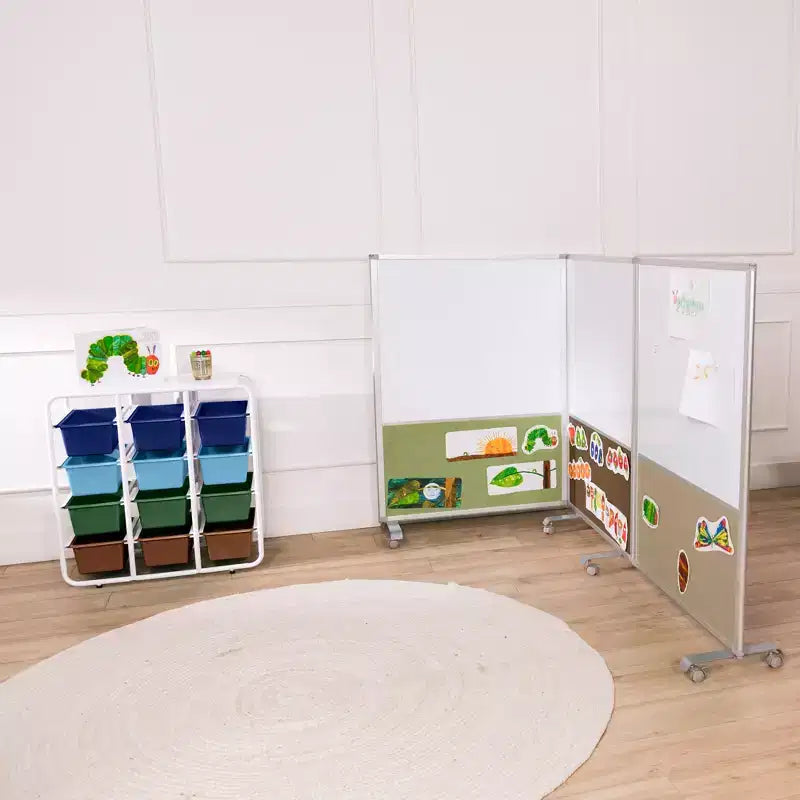 Étagère de rangement 4 niveaux ECR4Kids avec 12 bacs 4x3 polyvalente