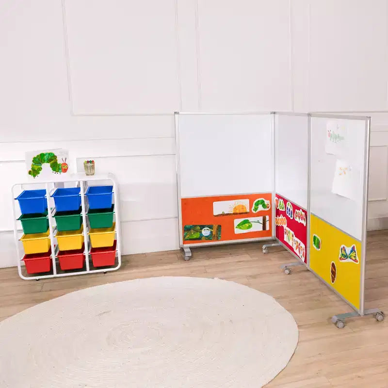 Étagère de rangement 4 niveaux ECR4Kids avec 12 bacs 4x3 polyvalente